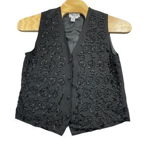 Regency Collection 14 Vest Covered‎ Buttons Sequined Sleeveless 100% Polyester